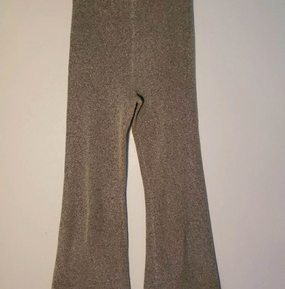 NWOT Anthropologie Current air Knit Loungewear Pants Black Tan L